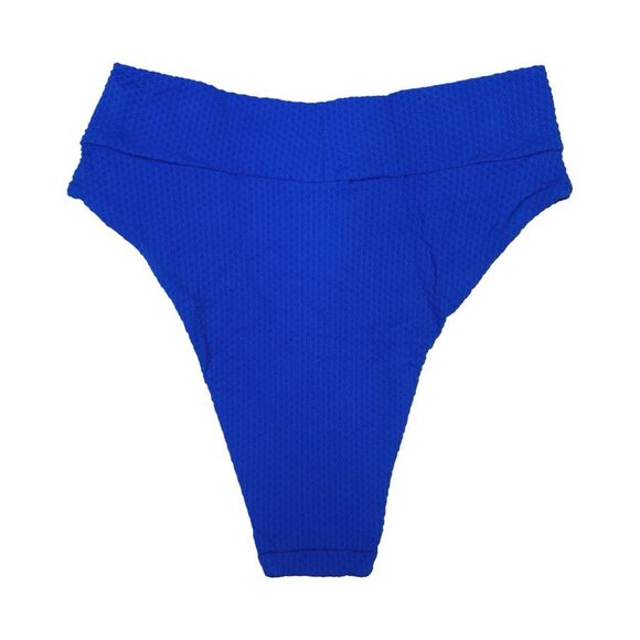 aerie Blue High Cut Cheeky Bikini Bottom - Size Large - Picture 2 of 3